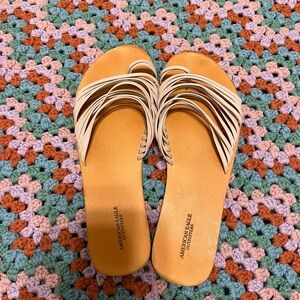 American Eagle Outfitters Cream Slide Sandals